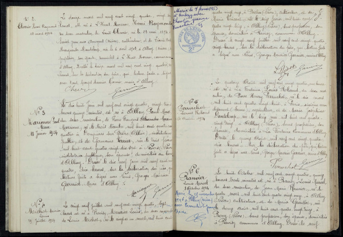 Alluy : actes d'état civil.