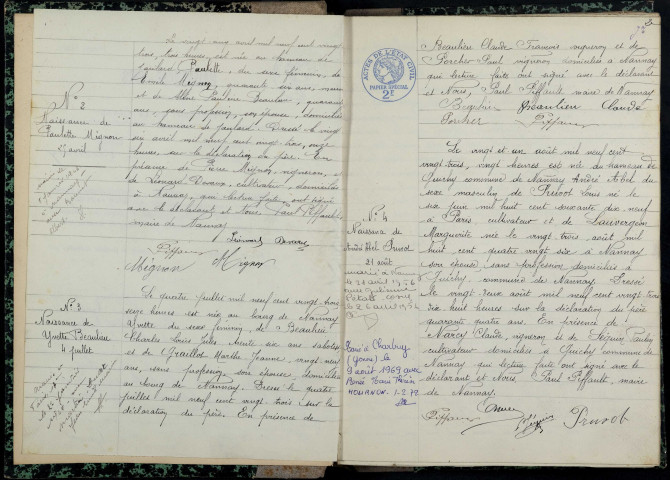 Nannay : actes d'état civil.