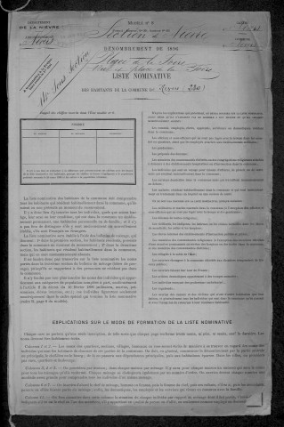Nevers, Section de Nièvre, 14e sous-section : recensement de 1896