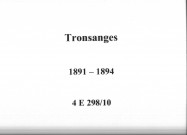 Tronsanges : actes d'état civil.