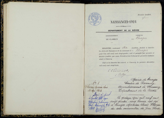 Ruages : actes d'état civil.