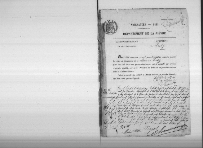 Luzy : actes d'état civil.