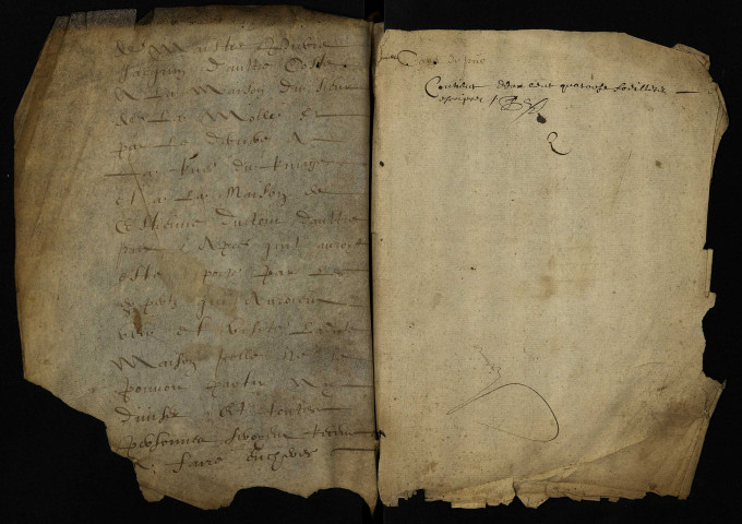 Terrier de Prye, dressé par le notaire Petit pour Antoine de La Grange, chevalier des ordres, seigneur d'Arquian, Prye et Imphy, capitaine de 50 hommes d'ordonnances.