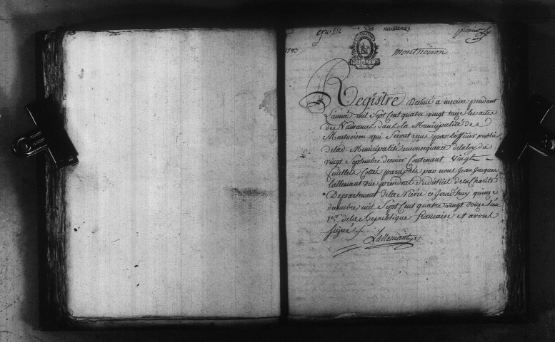 Montenoison : actes d'état civil.