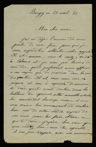 BRIFFAULT (Louise), à Montigny-aux-Amognes (Nièvre) : 1 lettre.