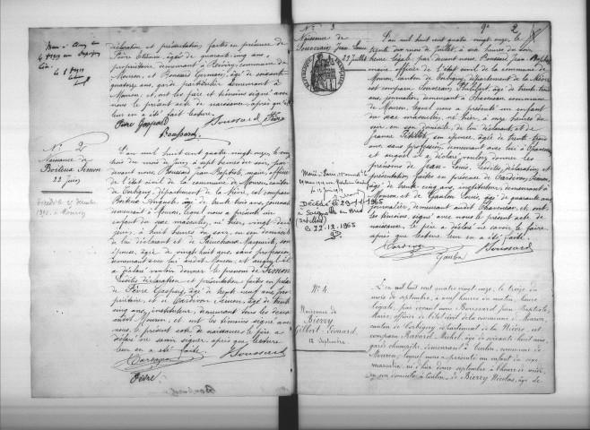 Mouron-sur-Yonne : actes d'état civil.