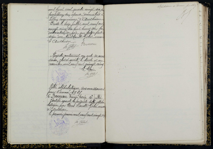 Authiou : actes d'état civil.