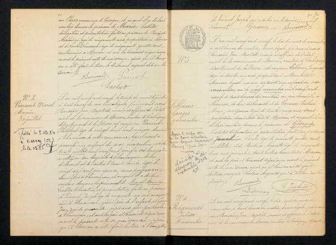 Mouron-sur-Yonne : actes d'état civil.