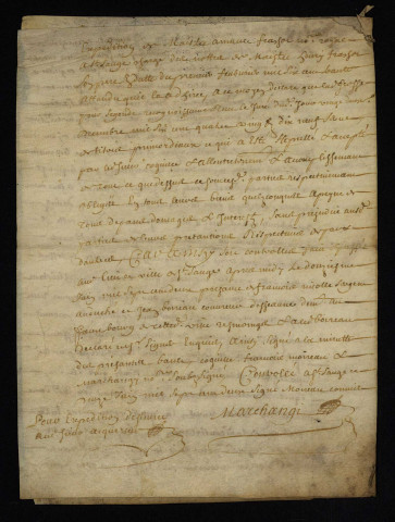 Bien et droits. - Foncier (prairie de Montason) à Saint-Saulge, vente par Léonarde Bault veuve Commaille à Jean Coquille notaire et Paillard sa femme : copie du contrat du 12 juin 1702.