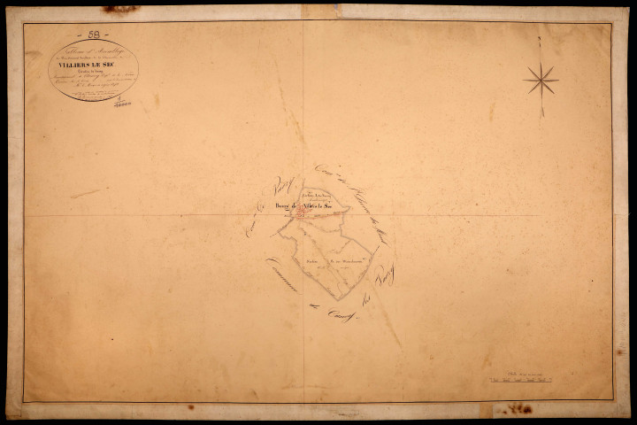 Villiers-le-Sec, cadastre ancien : tableau d'assemblage