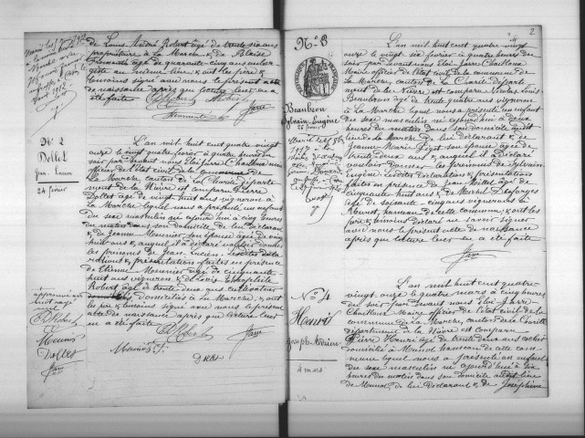 La Marche : actes d'état civil.