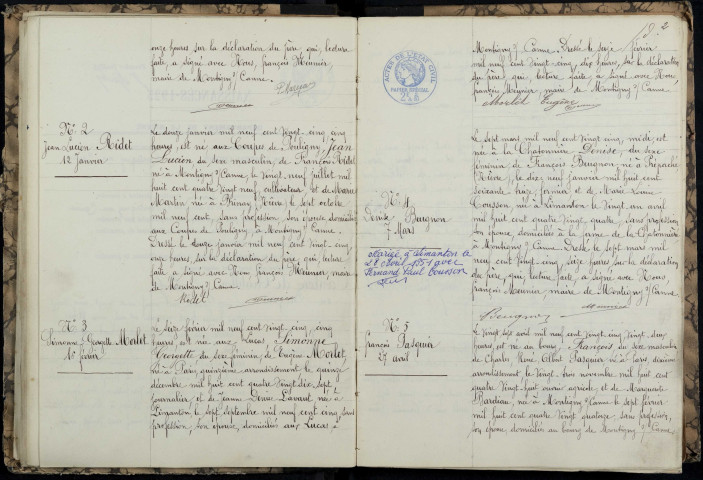 Montigny-sur-Canne : actes d'état civil.