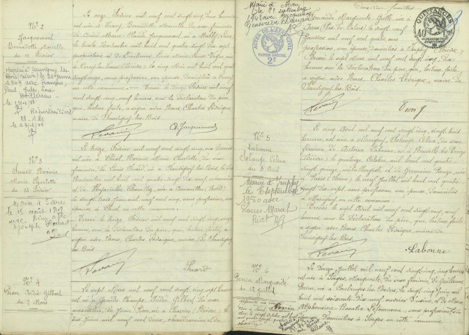 Sauvigny-les-Bois : actes d'état civil.
