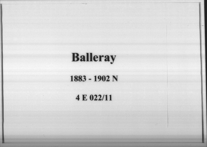 Balleray : actes d'état civil (naissances).