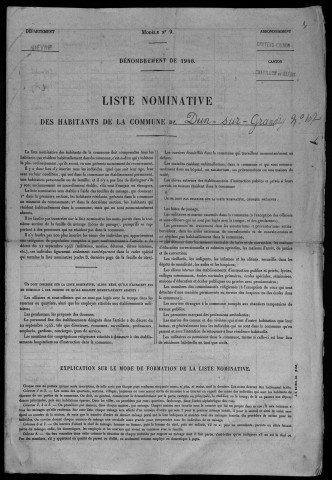 Dun-sur-Grandry : recensement de 1946