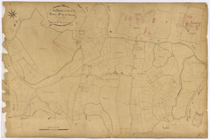 Alligny-en-Morvan, cadastre ancien : plan parcellaire de la section F dite de Marnay, feuille 4