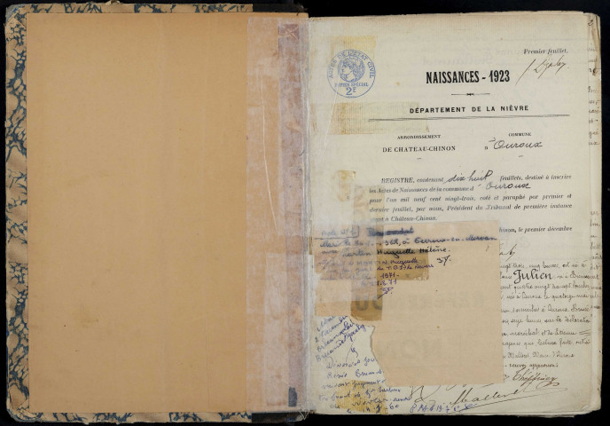 Ouroux-en-Morvan : actes d'état civil.