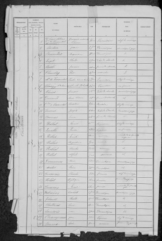 Châtillon-en-Bazois : recensement de 1881