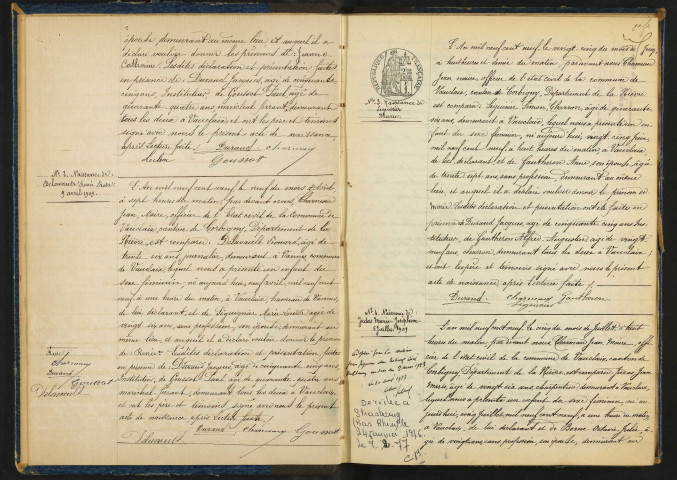 Vauclaix : actes d'état civil.