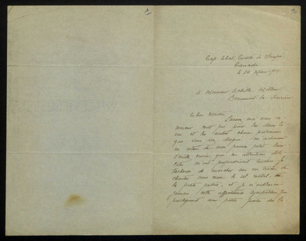 LAMONTAGNE (Blanche), poètesse à Cap-Chat (Canada) : 1 lettre.