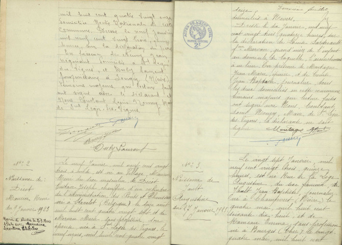 Saint-Léger-des-Vignes : actes d'état civil (naissances).