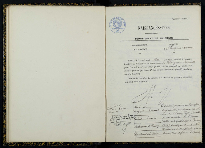 Pouques-Lormes : actes d'état civil.