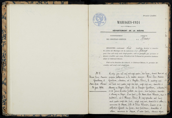 Maux : actes d'état civil.