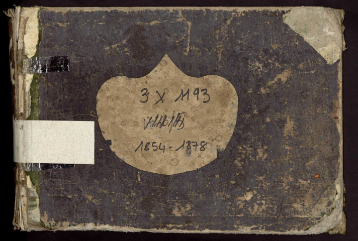 Enfants trouvés et abandonnés admis de 1854 à 1878, suivi : extraits des registres matricules.