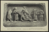 SAINT-PIERRE-LE-MOUTIER (Nièvre) – Intérieur de l’Église, bas-relief, mutilé (XVIe siècle)