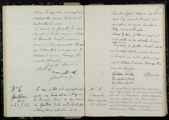 Champlin : actes d'état civil.