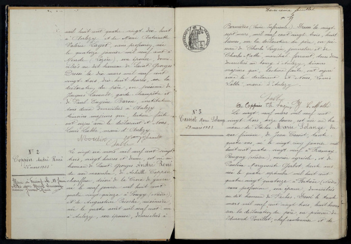 Anlezy : actes d'état civil.