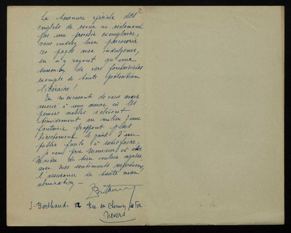 BERTHAUD, directeur de salle à Nevers : 1 lettre.