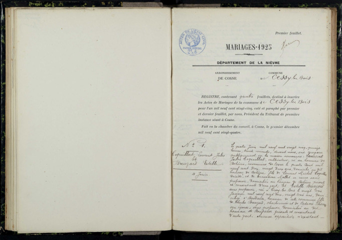 Cessy-les-Bois : actes d'état civil.