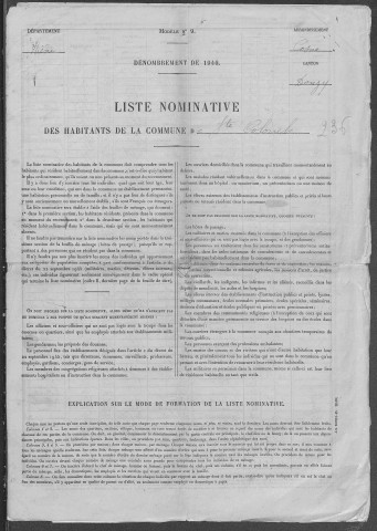 Sainte-Colombe-des-Bois : recensement de 1946