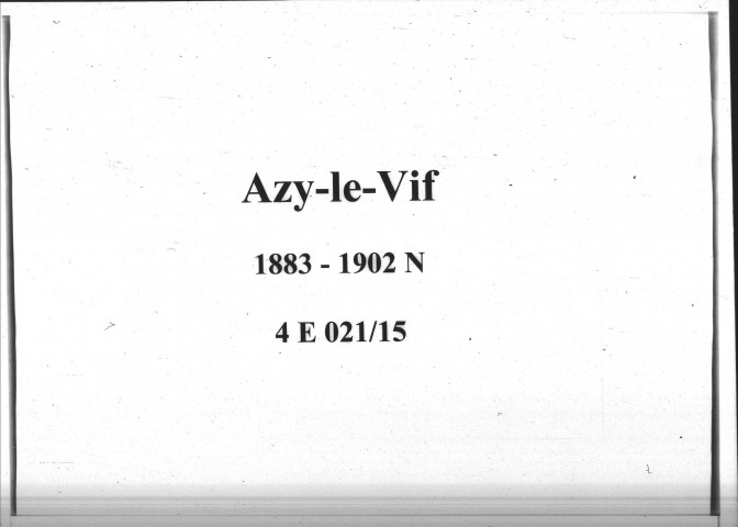 Azy-le-Vif : actes d'état civil (naissances).