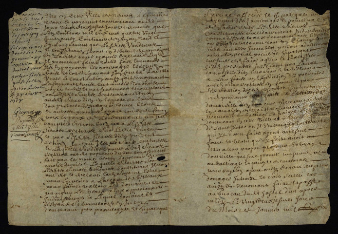Biens et droits. - Rente personnelle Dien, cession à l'hôtel-Dieu de Nevers : copie du contrat de vente du 22 janvier 1687.