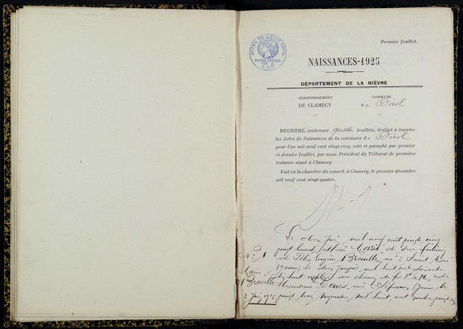 Dirol : actes d'état civil.