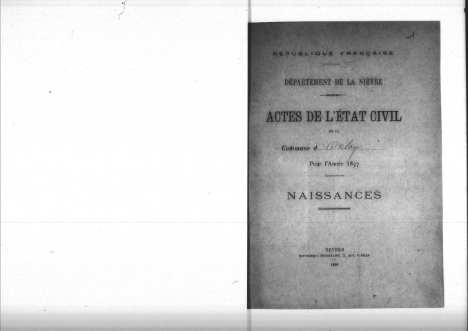 Onlay : actes d'état civil.