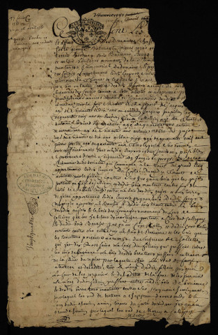 Fief des Fougis à Thionne (Allier) : extrait du terrier de 1581.