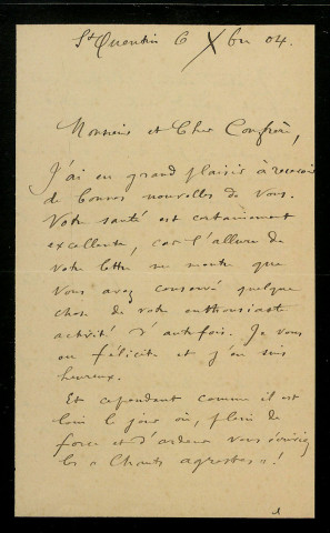 GERMAIN (Em.), poète à Saint-Quentin (Aisne) : 1 lettre.