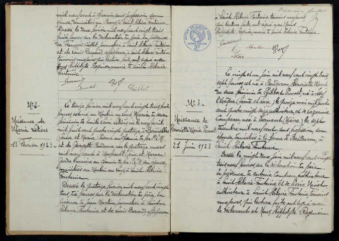 Saint-Hilaire-Fontaine : actes d'état civil.