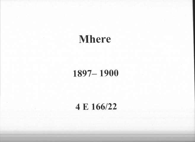 Mhère : actes d'état civil.