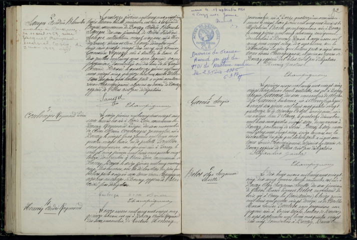 Donzy : actes d'état civil.