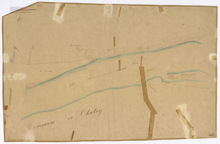 Nevers, cadastre ancien : plan parcellaire de la section B dite de Loire, feuille 1, annexe