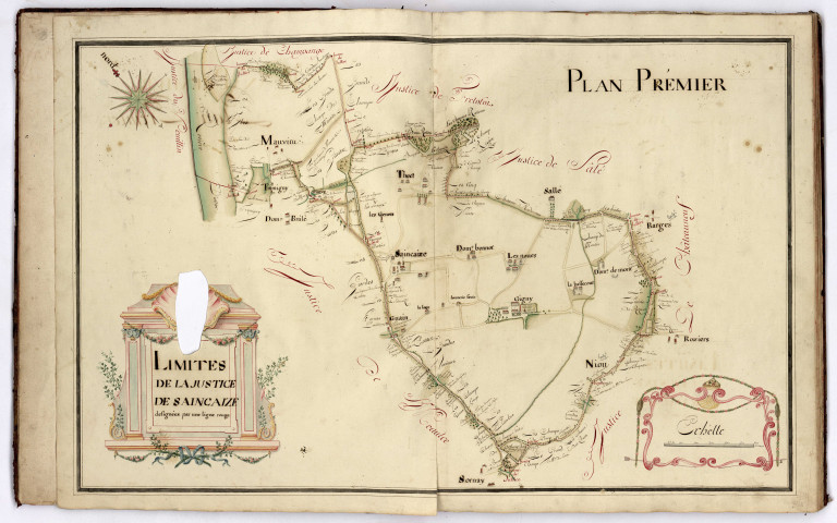 Plans de la terre de Saincaize, par le Sr Radot géomètre féodiste : atlas terrier.