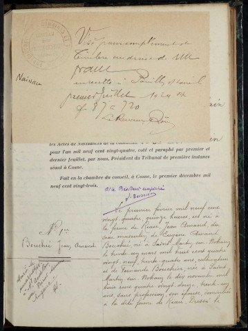 Saint-Andelain : actes d'état civil.