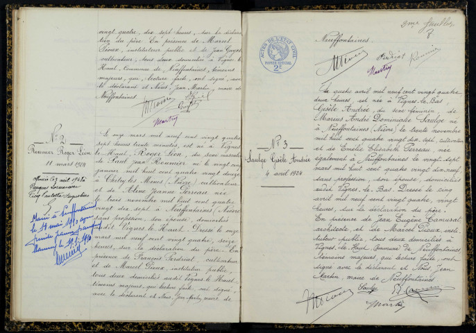 Neuffontaines : actes d'état civil.