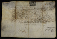Charges et offices. - Juge ordinaire de la justice de Marzy, nomination de Louis Riffé : lettres de provision signées du duc de Nevers.