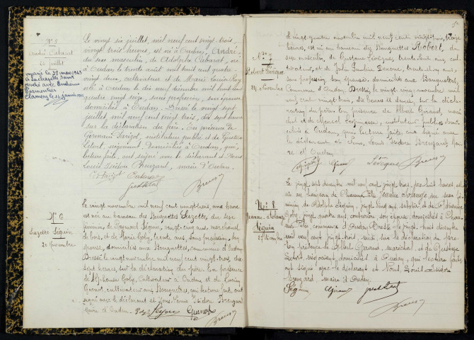 Oudan : actes d'état civil.