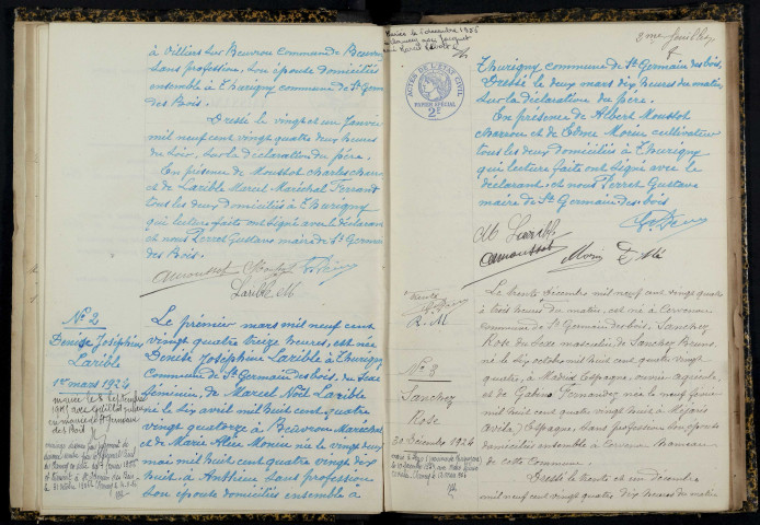 Saint-Germain-des-Bois : actes d'état civil.